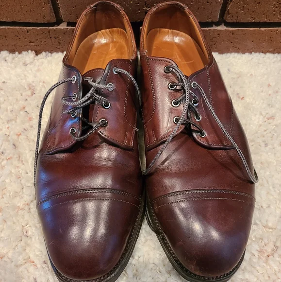 Allen Edmonds Brown Cap-Toe Oxford Lace-Up Dress Shoes Size 9 1/2 D - Picture 1 of 12